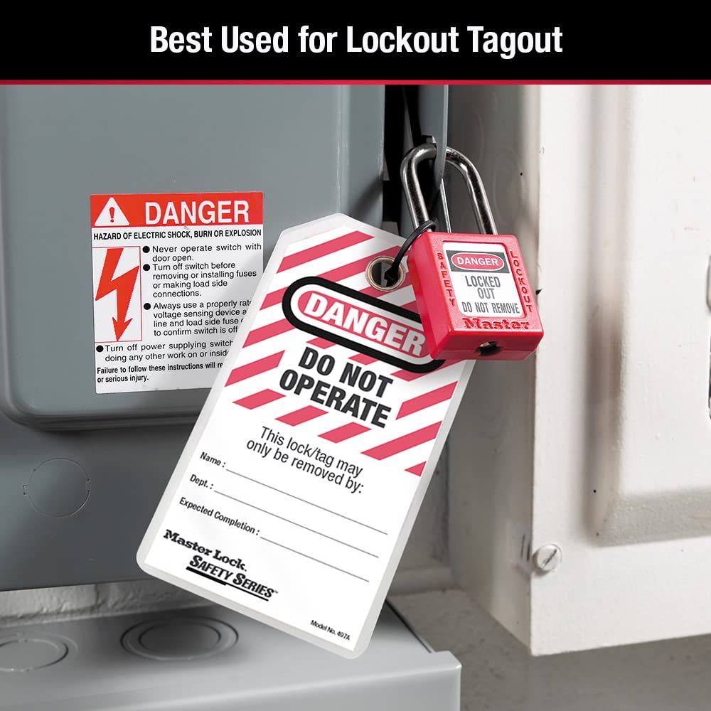 Master Lock 497A Lockout Tagout Tags, Laminated Do Not Operate, OSHA Compliant, 12 Pack