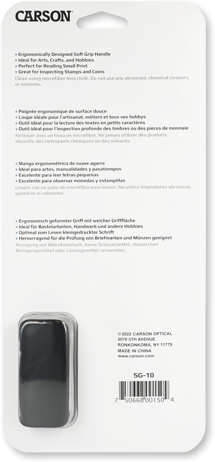 Carson® SureGrip 2x Soft-Grip Glass Magnifier with 10x Spot Lens (SG-10) 3.25" Round (SG-10)