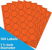 JAM PAPER Circle Label Sticker Seals - 1 2/3 Inch Diameter - 120 Round Labels/Pack