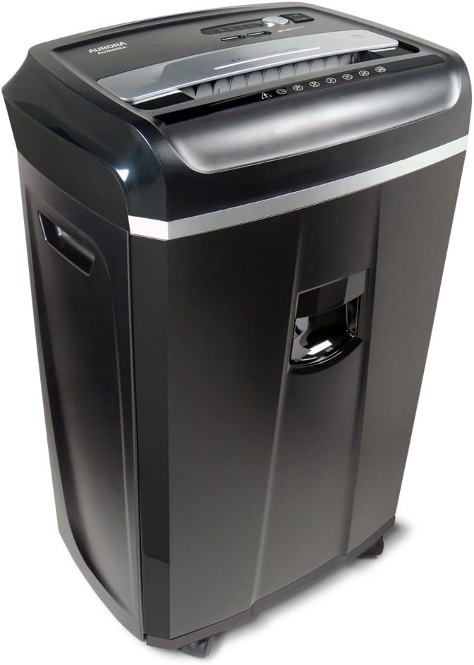 Aurora Anti-Jam 20-Sheet Crosscut CD/Paper and Credit Card Shredder, 7-Gallon pullout Basket