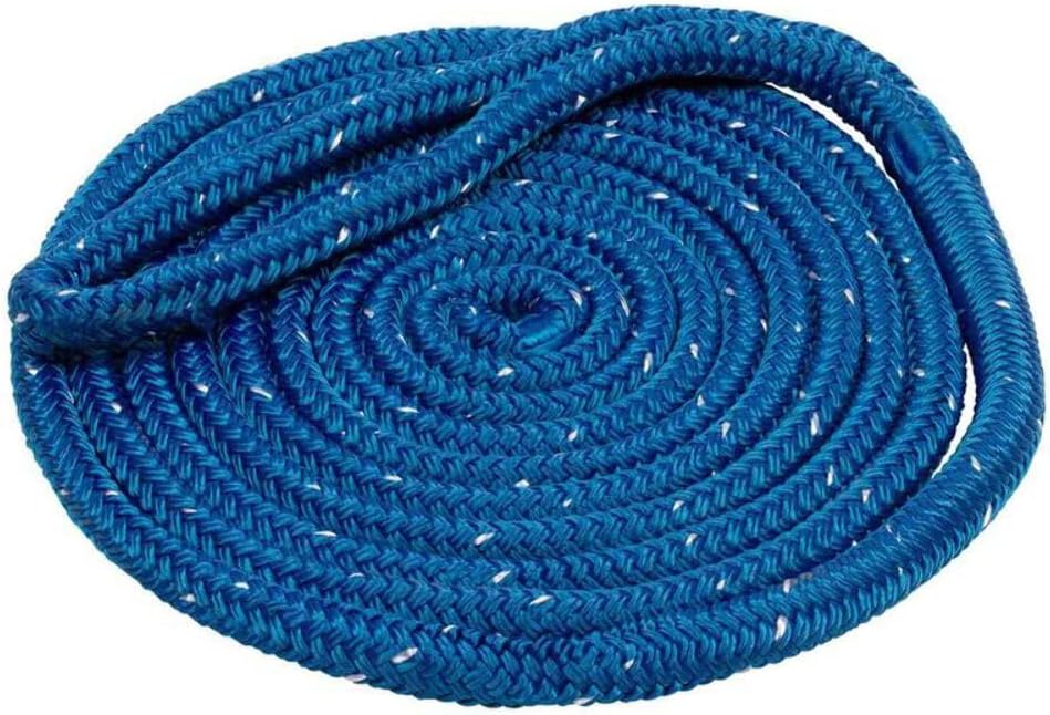 New England Ropes 3/8" Double Braid Dock Line - Blue w/Tracer - 15'