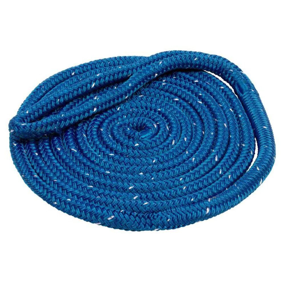 New England Ropes 3/8" Double Braid Dock Line - Blue w/Tracer - 15'