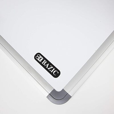 BAZIC Magnetic Dry Erase Board Aluminium Frame 24"x36", Whiteboard, Dry Erase Markers, Magnets, Board Cleaner, Magnetic Eraser, Aluminum Tray, 1-Pack Aluminum Frame (Value Set) 36"W x 24"H