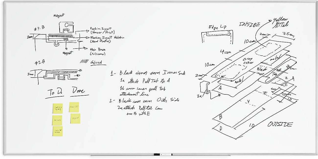 U Brands Magnetic Dry-Erase Board, 96in X 48in, Silver Aluminum Frame, Actual Size 95in X 47in (2891U00-01)