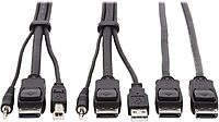 Tripp Lite Dual DisplayPort KVM Cable Kit 4K USB 3.5 mm Audio 3xM/3xM 6ft - 60 MB/s - Supports up to 3840 x 2160 - Gold Plated Contact - Black