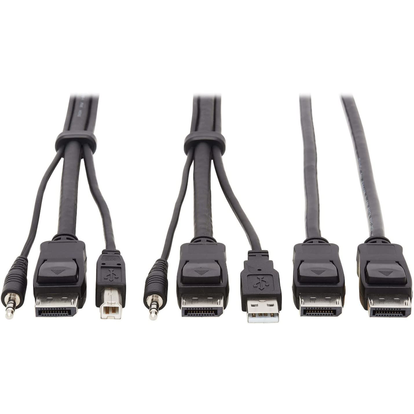 Tripp Lite Dual DisplayPort KVM Cable Kit 4K USB 3.5 mm Audio 3xM/3xM 6ft - 60 MB/s - Supports up to 3840 x 2160