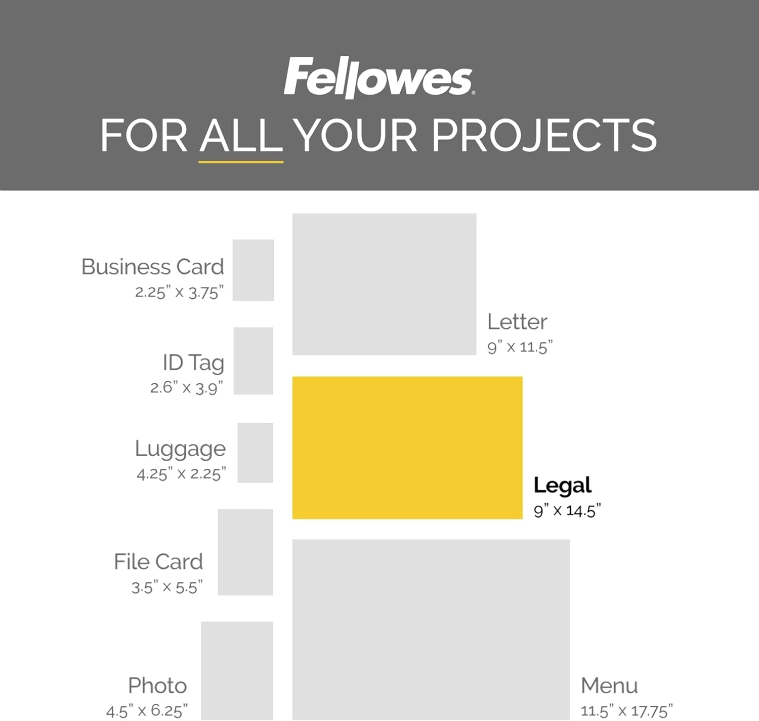 FELLOWES Thermal Laminating Pouches, Glossy, 3 mil, Legal