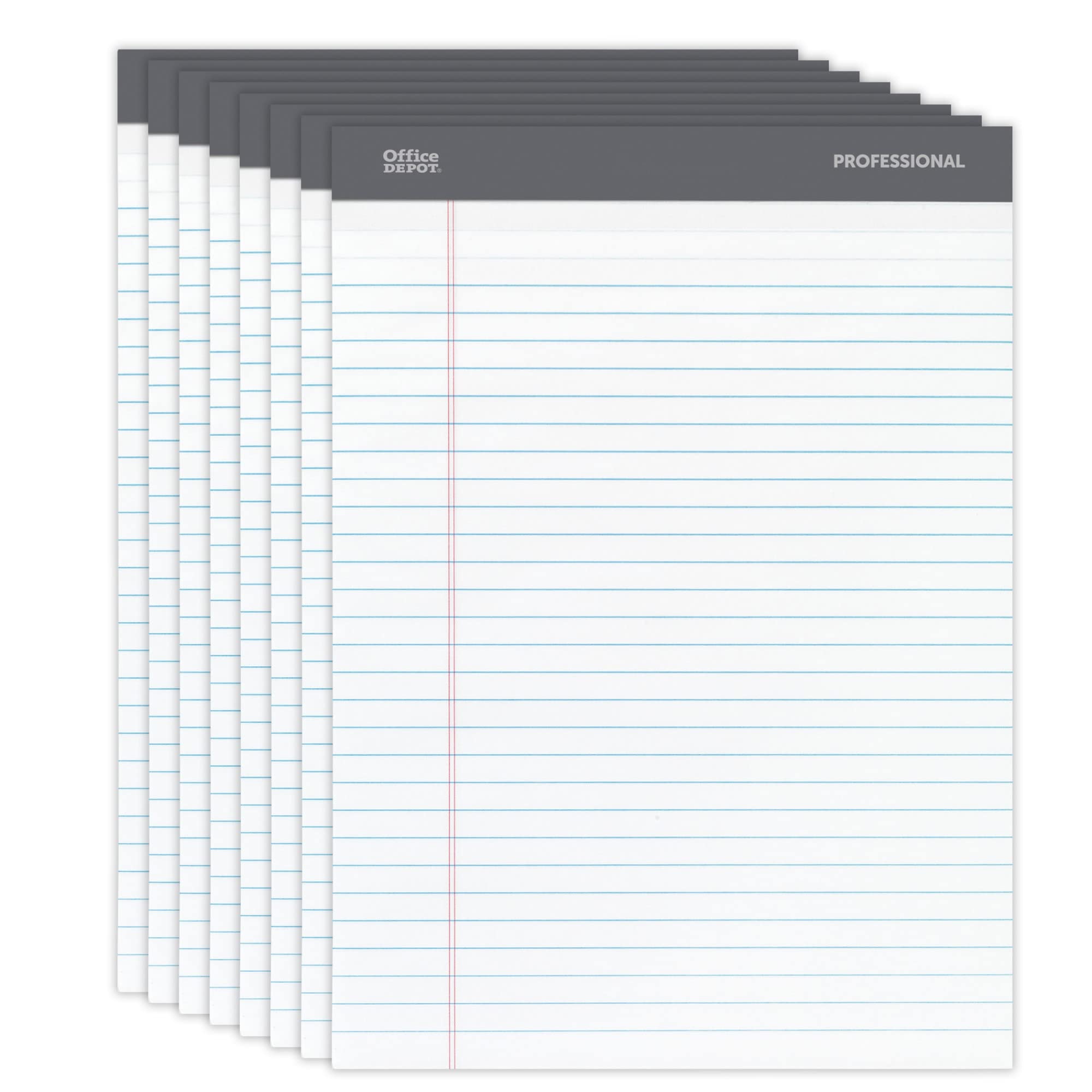 Office Depot Professional Legal Pad, 8 1/2in. x 11.75in., Legal Ruled, 50 Sheets Per Pad, White, Pack Of 8 Pads, 99528