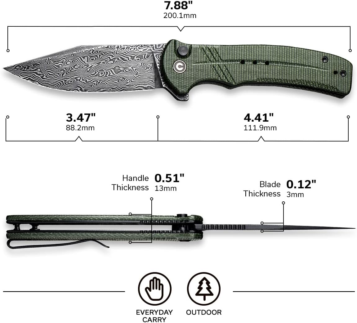 CIVIVI Cogent Button Lock Flipper Pocket Knife