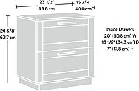Sauder Tiffin Line Rattan 2-Drawer Nightstand Side Table, 24-5/8inH x 23-1/2inW x 15-3/4inD, Raven Oak