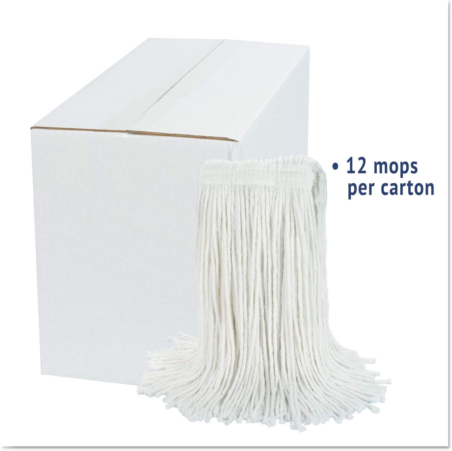 Boardwalk Cut-End Rayon Wet Mop Head, #24, White