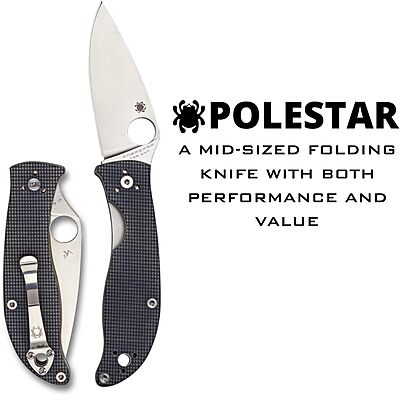 SPYDERCO Value Folding Utility Knife with CTS BD1 Stainless Steel Blade and Gray G-10 Handle, PlainEdge