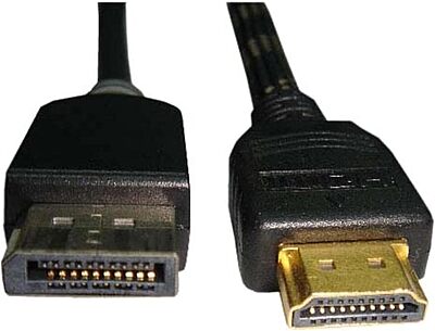 USA Unirise HDMIDP-06F-MM Video/Audio Cable, DisplayPort/HDMI, 6', Black