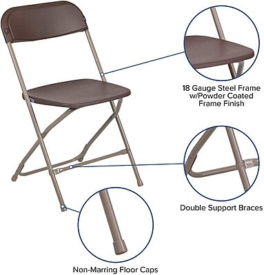 Flash Furniture Hercules Series Commercial-Grade Plastic Folding Chair - 650LB Weight Capacity