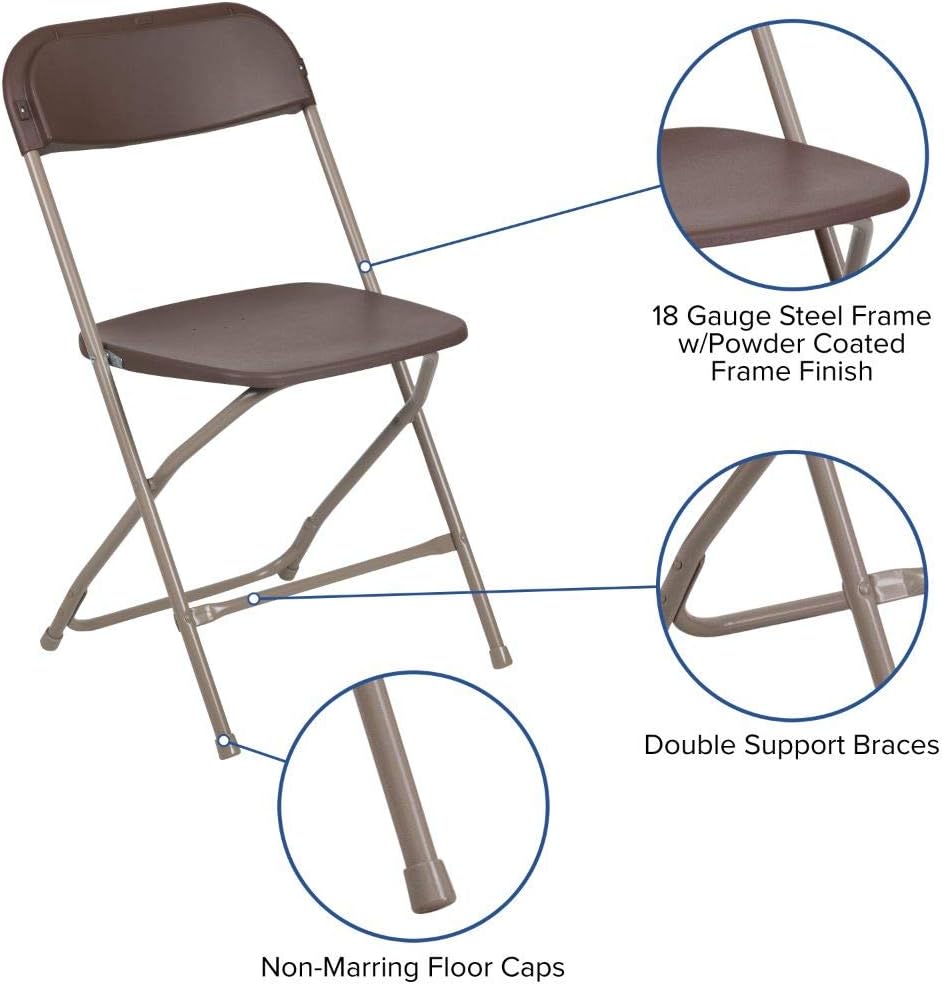 Flash Furniture Hercules Series Commercial-Grade Plastic Folding Chair - 650LB Weight Capacity