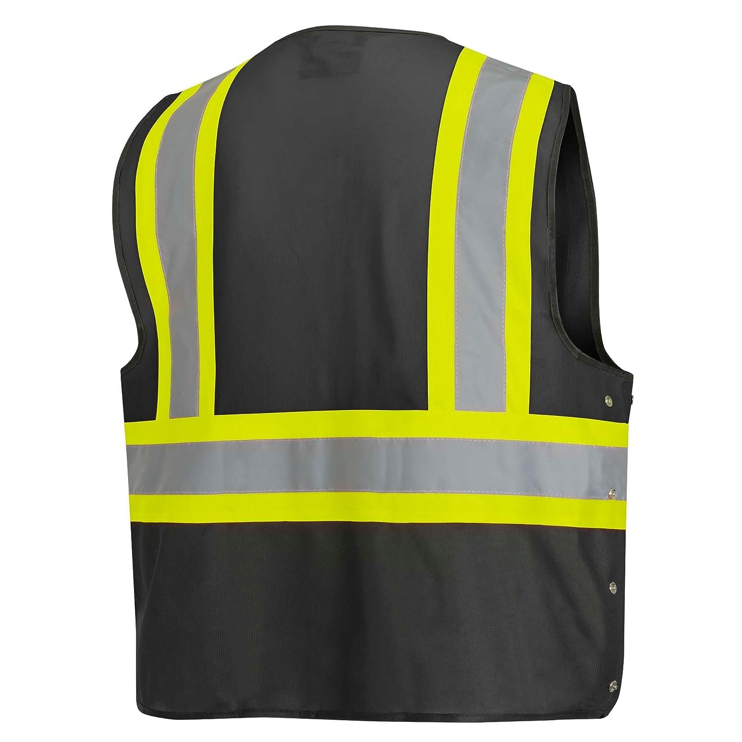 Pioneer Hi-Vis Reflective Safety Vest, Solid Neon, 8 Pockets, Zipper, Adjustable