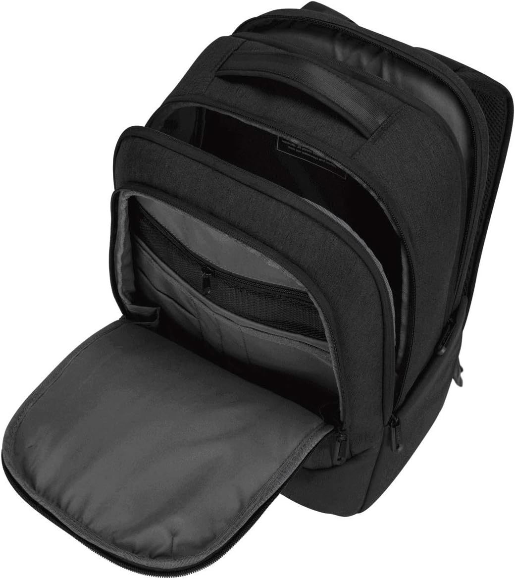Targus 15.6" Cypress Hero Backpack with EcoSmart, Black - Eco-Friendly Laptop Backpack Designed for Business Travelers, Work