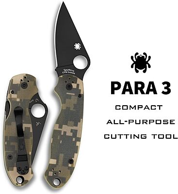 SPYDERCO Para 3 Folding Pocket Knife - Compression Lock
