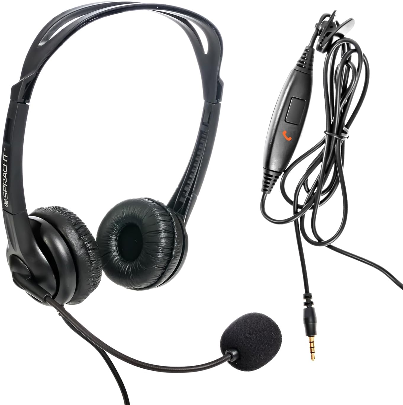 Spracht ZUM3500 Stereo 3.5mm and USB Dual Ear Universal Headset with Microphone | Office Headset for Computer