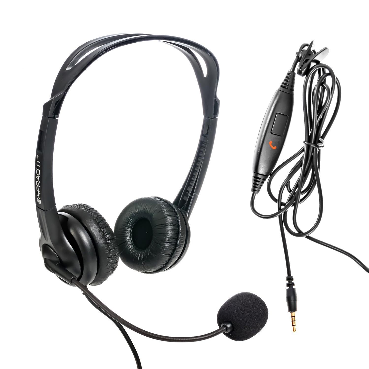 Spracht ZUM3500 Stereo 3.5mm and USB Dual Ear Universal Headset with Microphone | Office Headset for Computer