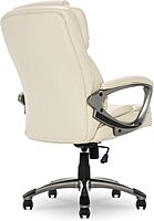Serta Executive Office Chair, Adjustable Ergonomic Computer Chair with Layered Body Pillows, Waterfall Seat Edge, Bonded Leather, Ivory White