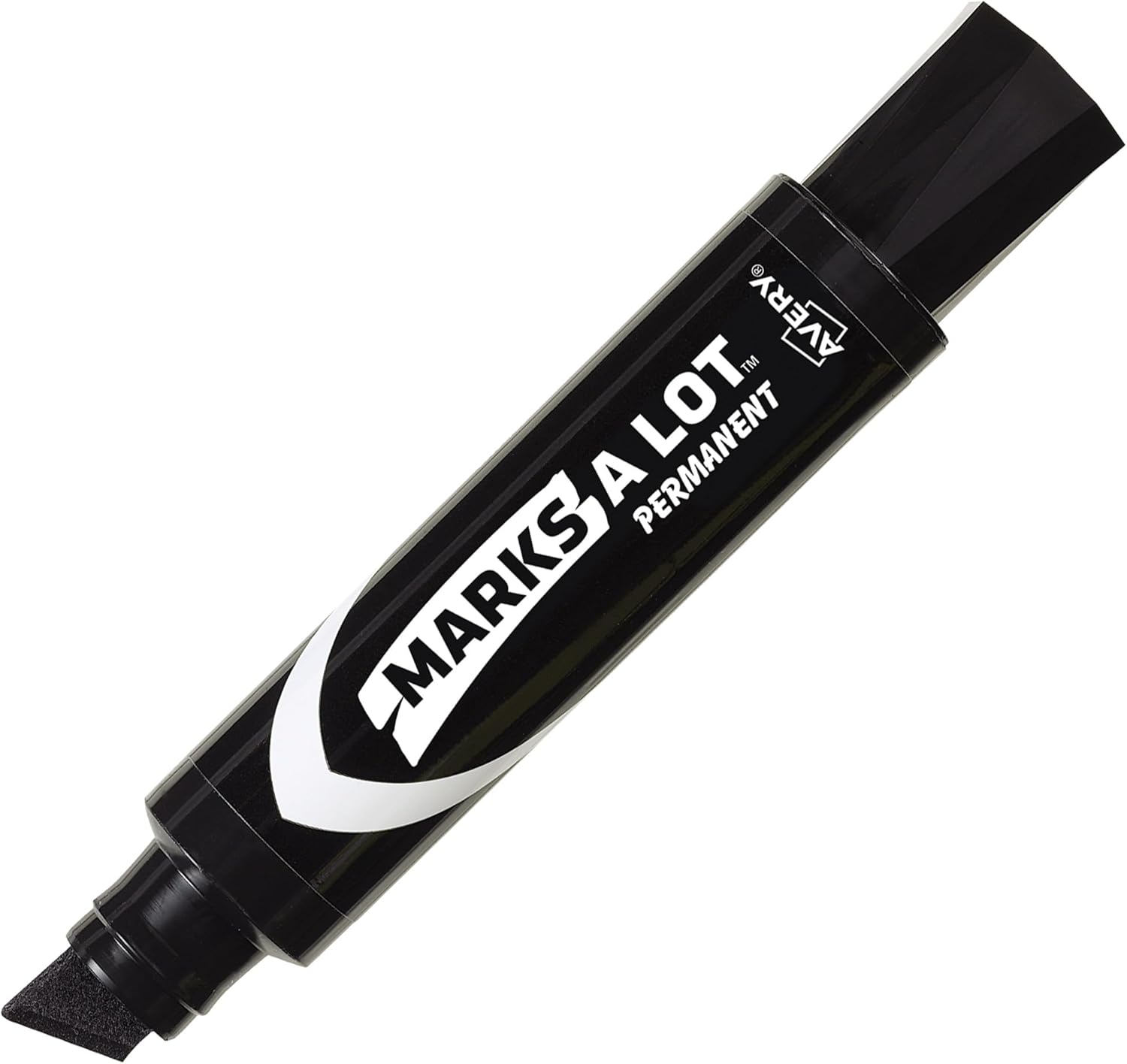 Avery Marks A Lot Jumbo Chisel Tip Marker, Desk-Style Size, Water and Wear Resistant, 12 Black Markers (24148)