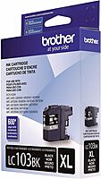 Brother Genuine High Yield Black Ink Cartridge, LC103BK, Replacement Black Ink, Page Yield Up to 600 Pages, Amazon Dash Replenishment Cartridge, LC103, 1 OEM Cartridge Black 1 Count (Pack of 1) Ink