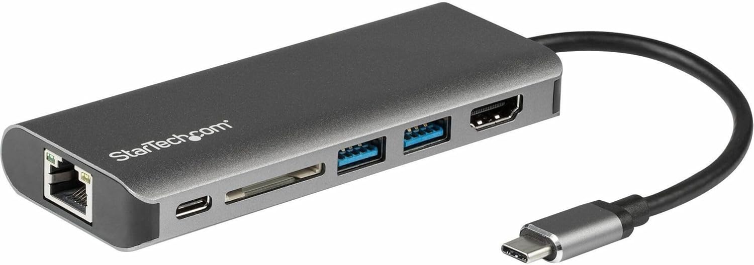 STARTECH.COM USB-C Multiport Adapter and Dock with 4K HDMI, Gigabit Ethernet, SD and USB 3.0
