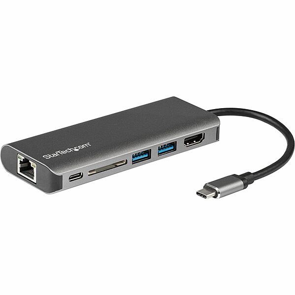 STARTECH.COM USB-C Multiport Adapter and Dock with 4K HDMI, Gigabit Ethernet, SD and USB 3.0