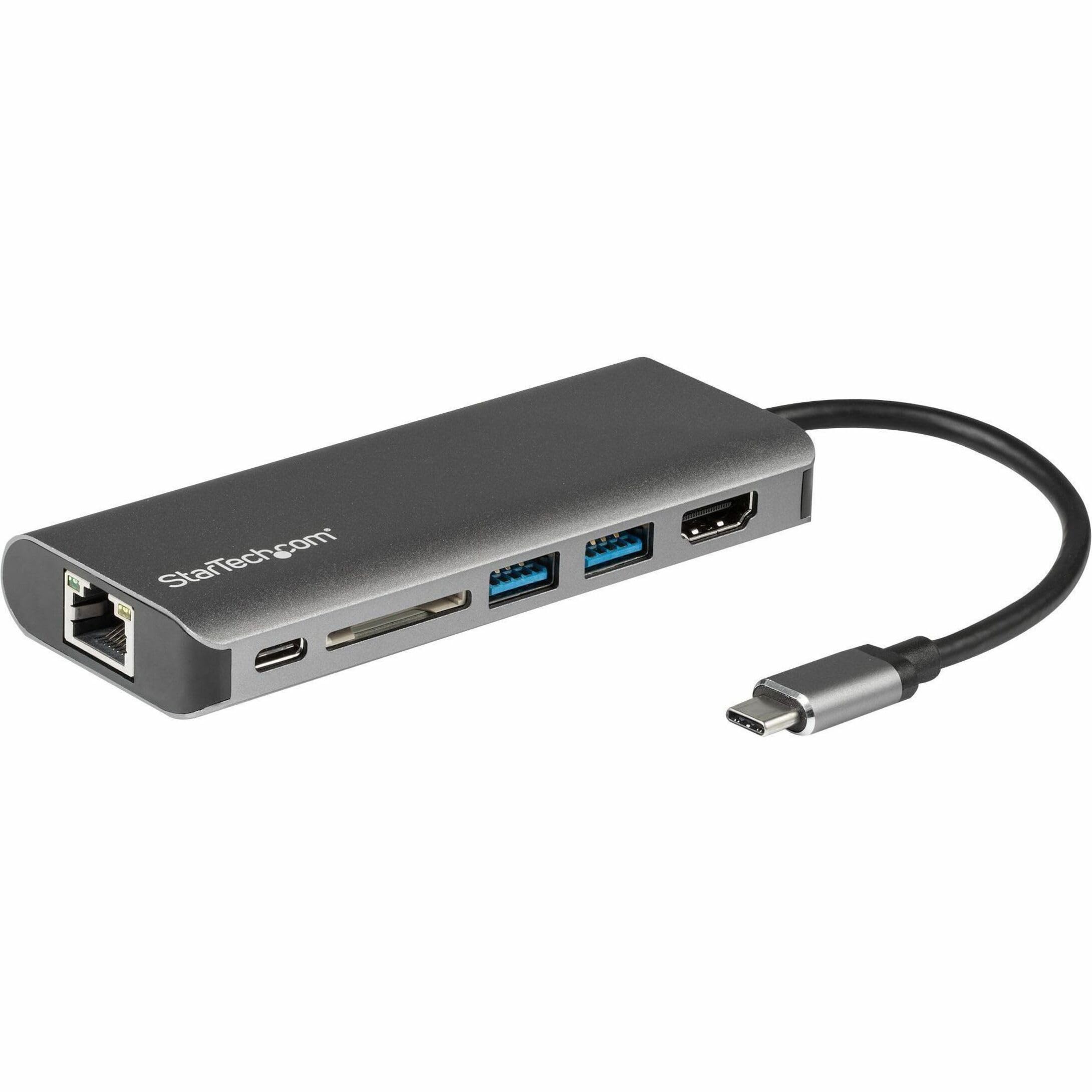 STARTECH.COM USB-C Multiport Adapter and Dock with 4K HDMI, Gigabit Ethernet, SD and USB 3.0
