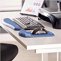 Fellowes PlushTouch Keyboard Wrist Rest with FoamFusion Technology, Blue (9287401)