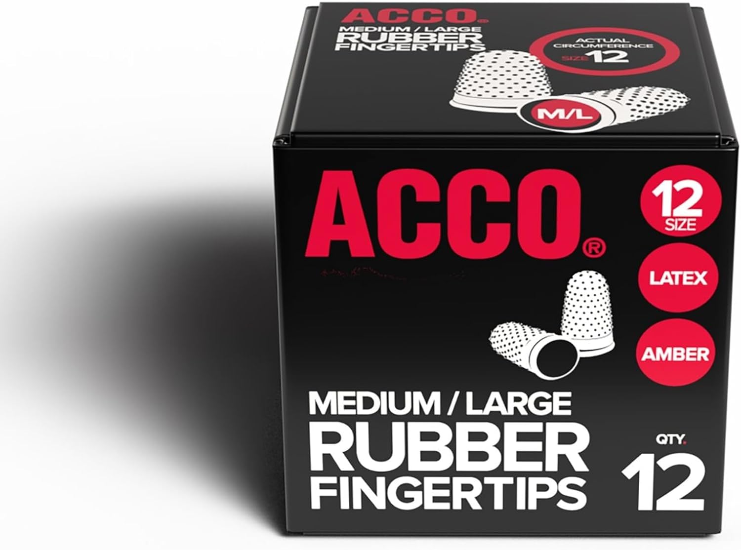 SWINGLINE Rubber Finger Tips, Amber, Box of 12