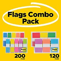 Post-it Flags Combo Pack, 4 On-The-Go Dispensers/Pack, 120 .94 in Wide and 200 .47 in Wide Flags