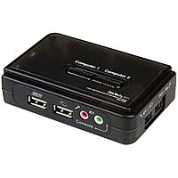 StarTech.com 2 Port USB VGA KVM Switch - Single VGA - Hot-Key & Audio Support - 2048x1536 @60Hz KVM Switch