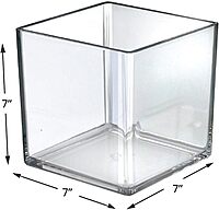 Azar Displays Deluxe Clear Crystal Styrene Cube Bins, Pack of 4