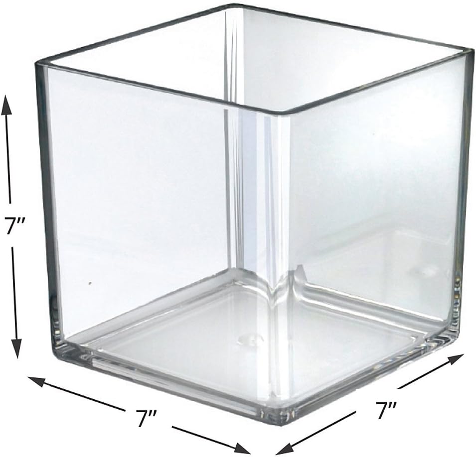 Azar Displays Deluxe Clear Crystal Styrene Cube Bins, Pack of 4