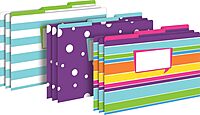 Barker Creek File Folders - Set of 9 Happy Legal Size Folders, 12pt Stock, Multi-Design Set, 1/3 Cut Tabs, Reversible, Home
