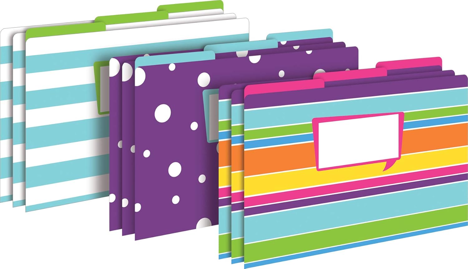 Barker Creek File Folders - Set of 9 Happy Legal Size Folders, 12pt Stock, Multi-Design Set, 1/3 Cut Tabs, Reversible, Home