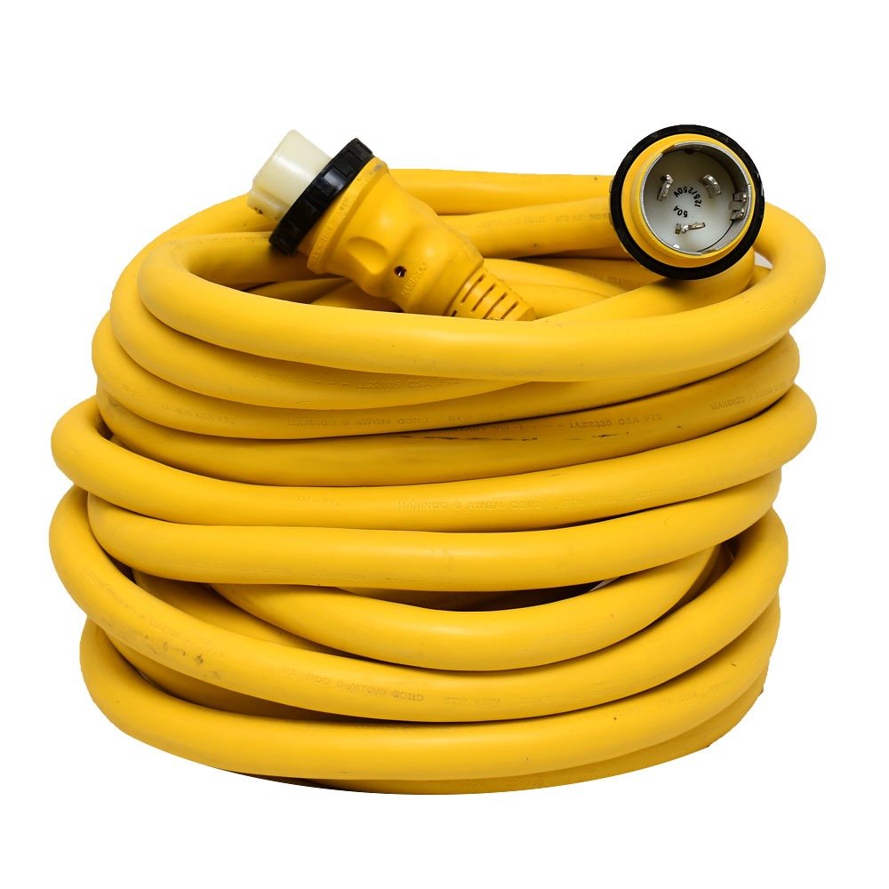 Marinco 50Amp 125/250V Shore Power Cable - 50' - Yellow