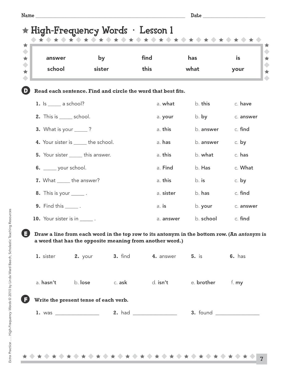 Extra Practice for Struggling Readers: High-Frequency Words: Motivating Practice Packets That Help Intermediate Students