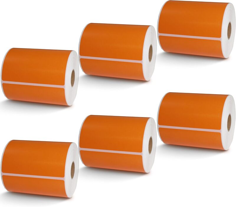 6CT 4x6 Orange Shipping Labels