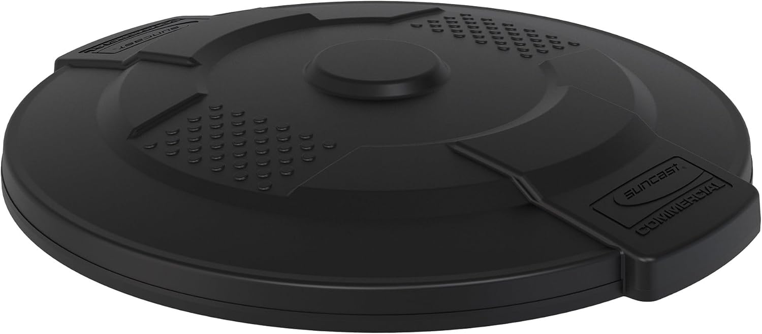 Suncast Commercial Utility Trash Can Lid, 32 Gallon, Black
