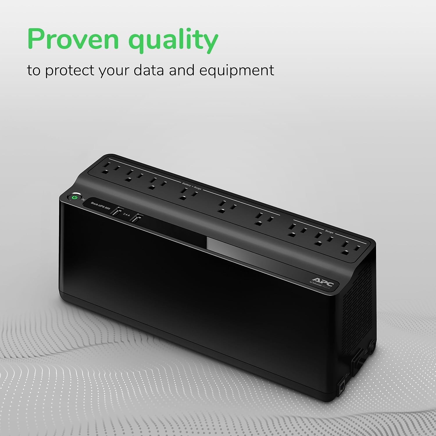 APC UPS Battery Backup and Surge Protector, 850VA Backup Battery Power Supply, BE850G2 Back-UPS with (2) USB Charger Ports