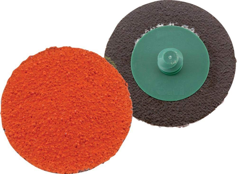 3M 361F 80 Grit, 3" Diameter Aluminum Oxide Roloc Cloth Disc, YF Weight (50 Pack)
