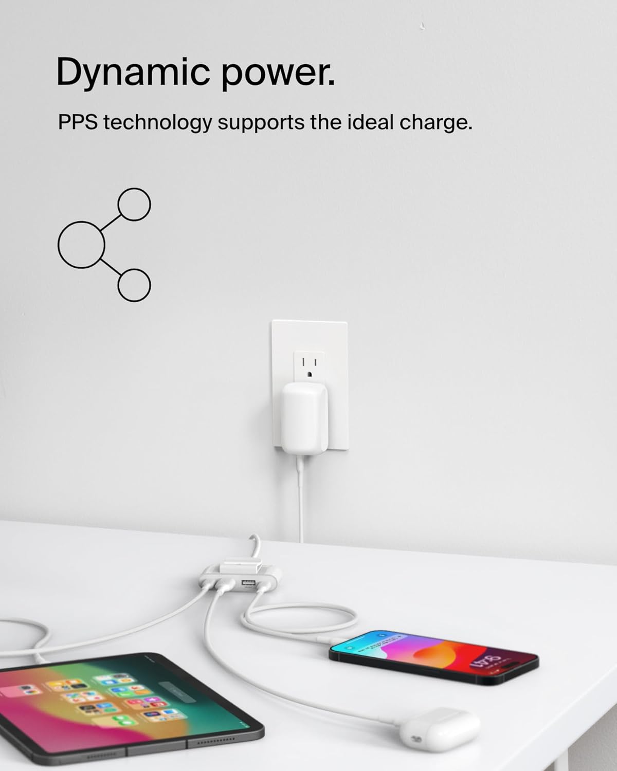 Belkin Dual Port Charger Block 42W, USB-C + USB-A Charger - Super Fast Charging - Samsung Galaxy S25, Apple iPhone 16, 15