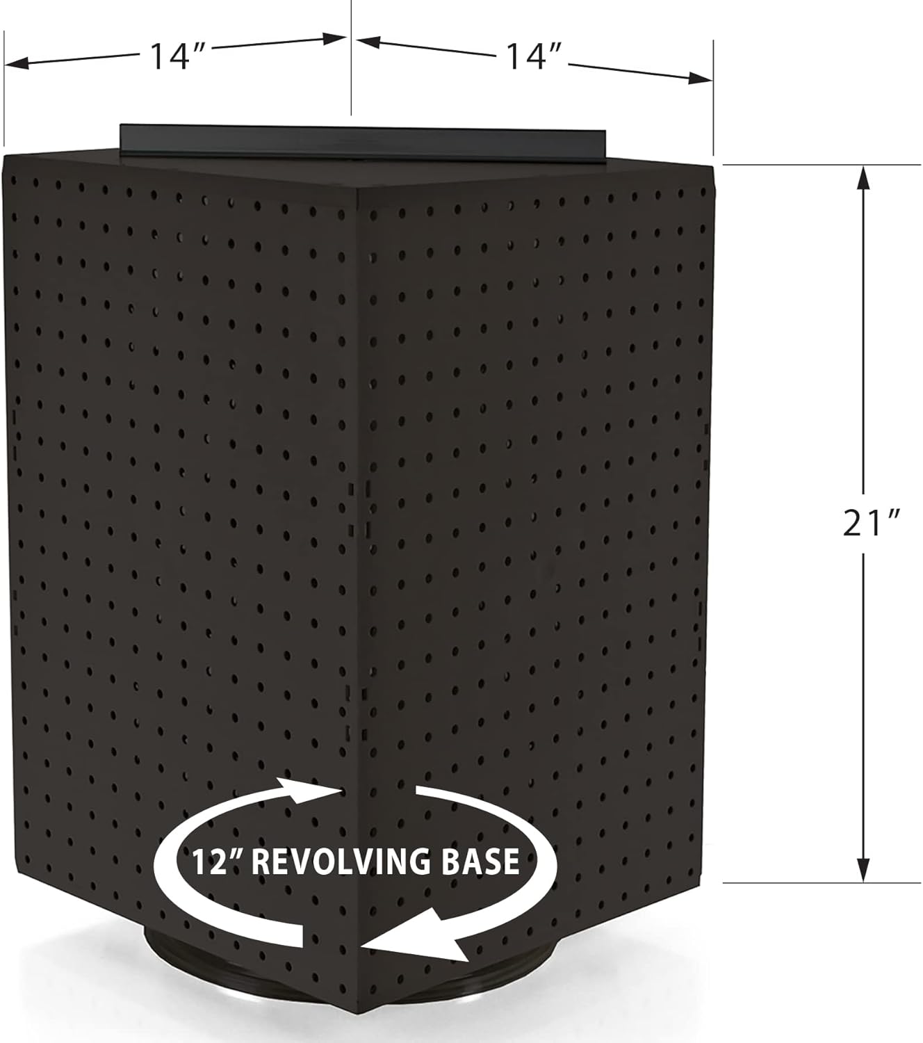 Azar Displays 4-Sided Revolving Pegboard Countertop Display 14 x 14 x 20