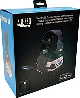 ADESSO Xtream Gaming Headset with 50 mm Drivers, Noise Cancelling Microphone and LED Lighting