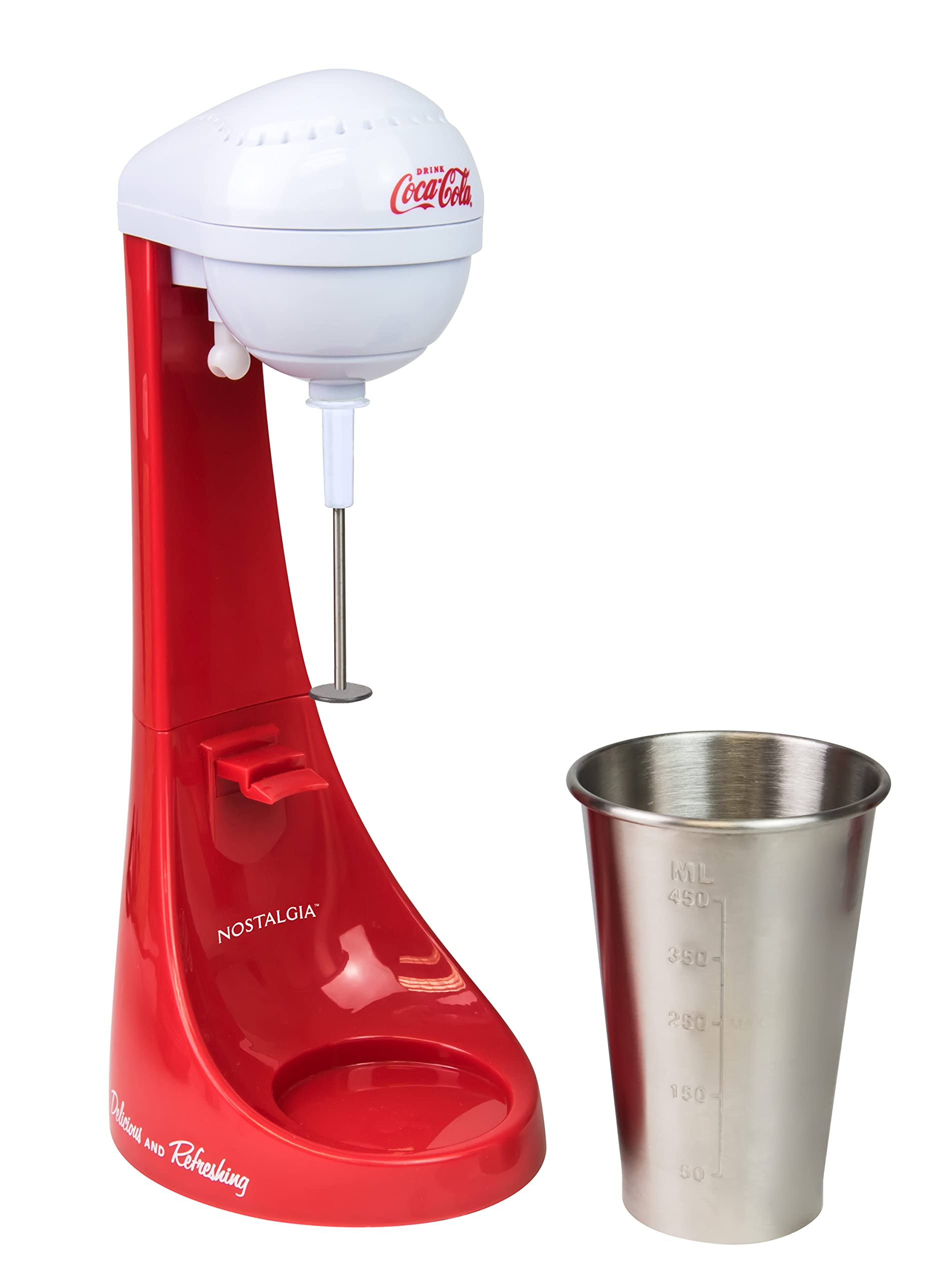 Nostalgia Two-Speed Electric Coca-Cola Limited Edition Milkshake Maker and Drink Mixer