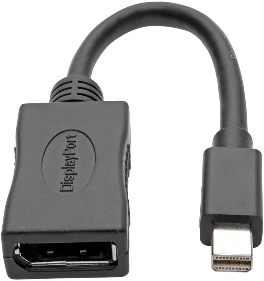 Tripp Lite 6in Mini DisplayPort to DisplayPort Video Adapter Converter Cable 2560x1600 @ 60Hz M/F 6" White (P139-06N-DP) 6