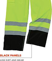 ERGODYNE GloWear 8915BK Class E Hi-Vis Rain Pants